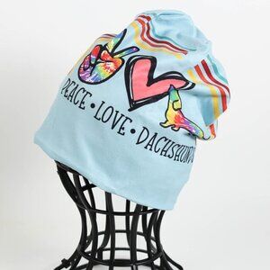 Peace Love Dachshunds Beanie Hat - NEW! Reversible!